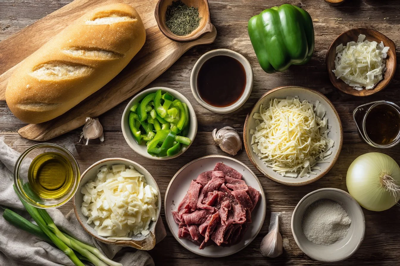 French Garlic Philly Cheesesteak Bread