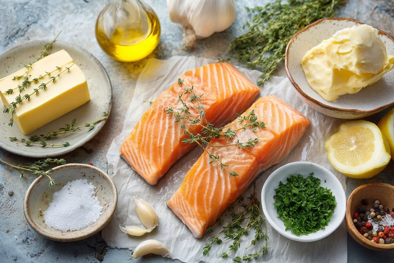 Grilled Salmon with Lemon Butter Sauce