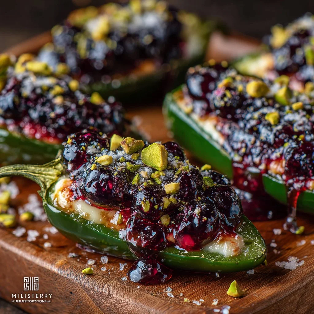 Plate of delicious jalapeno poppers stuffed with cheese and spices