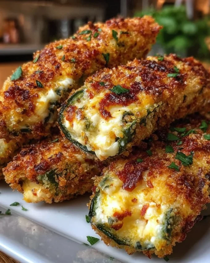 Delicious homemade jalapeño poppers stuffed with cheese and spices