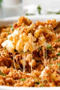 Delicious Mac and Cheese Casserole baked to perfection