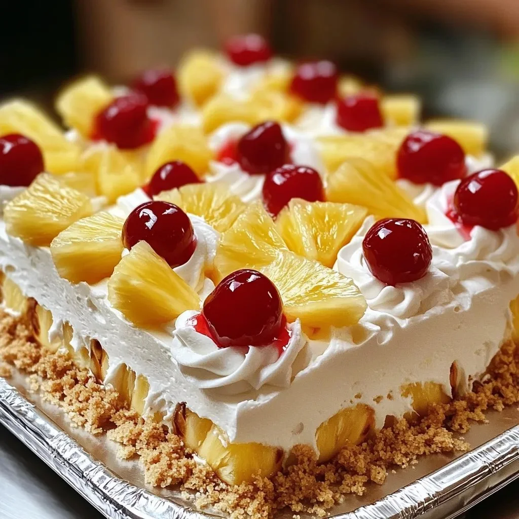 Delicious homemade pineapple cake with fresh pineapple slices on top