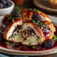 Deliciously cooked stuffed chicken breast with herbs and vegetables