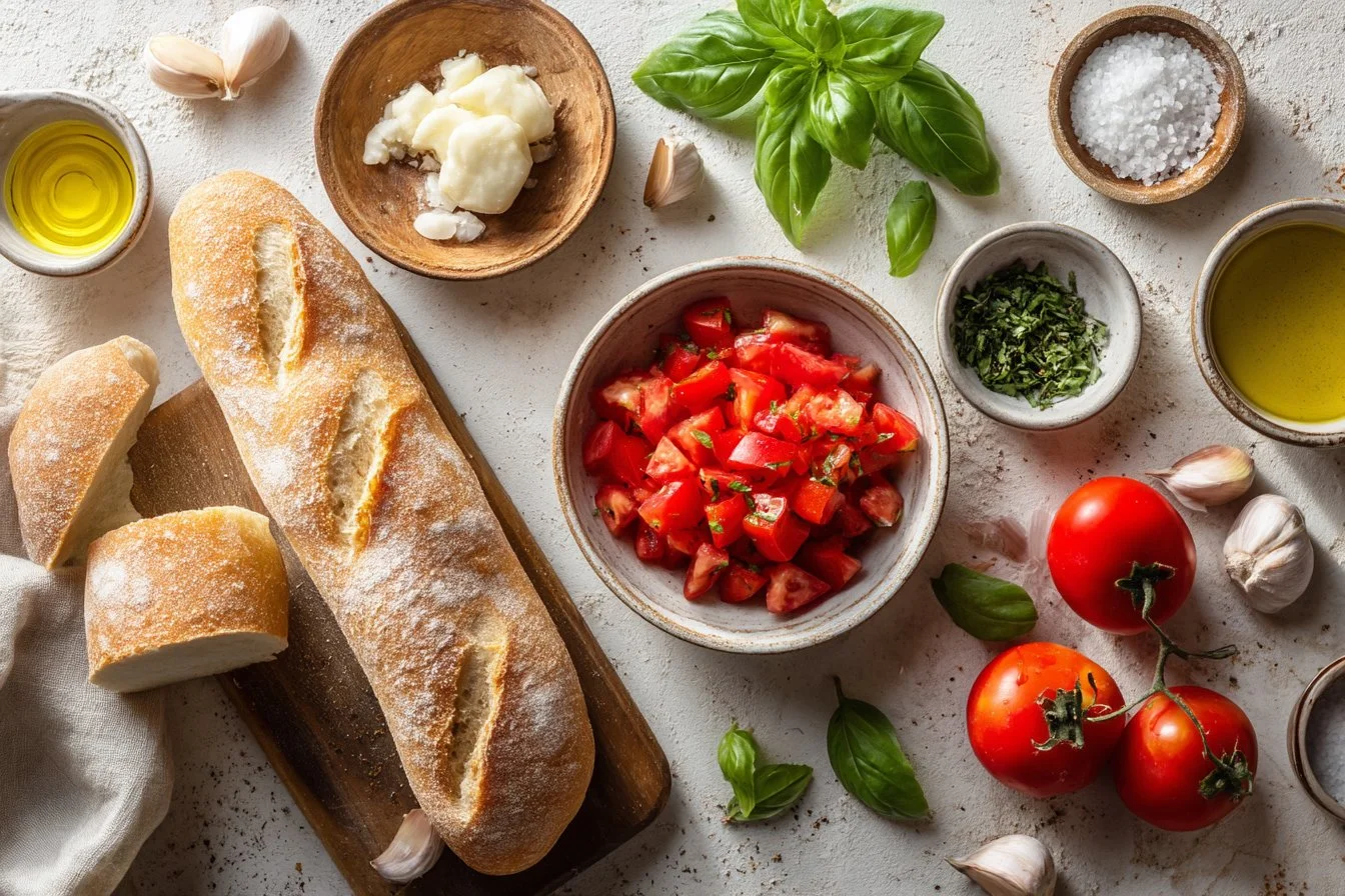 Tomato Basil Garlic Bread