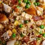 Delicious Chicken and Bacon Fried Rice dish served in a bowl