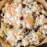 Delicious chocolate chip crumble muffins fresh out of the oven