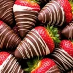 Delicious chocolate covered strawberries arranged on a plate