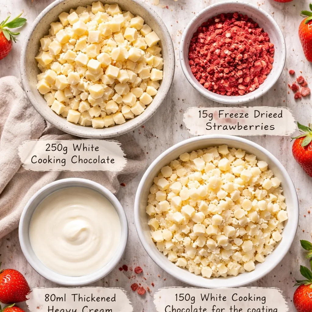 Creamy Strawberry White Chocolate Truffles