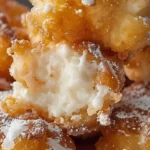 Delicious deep fried marshmallows served on a plate