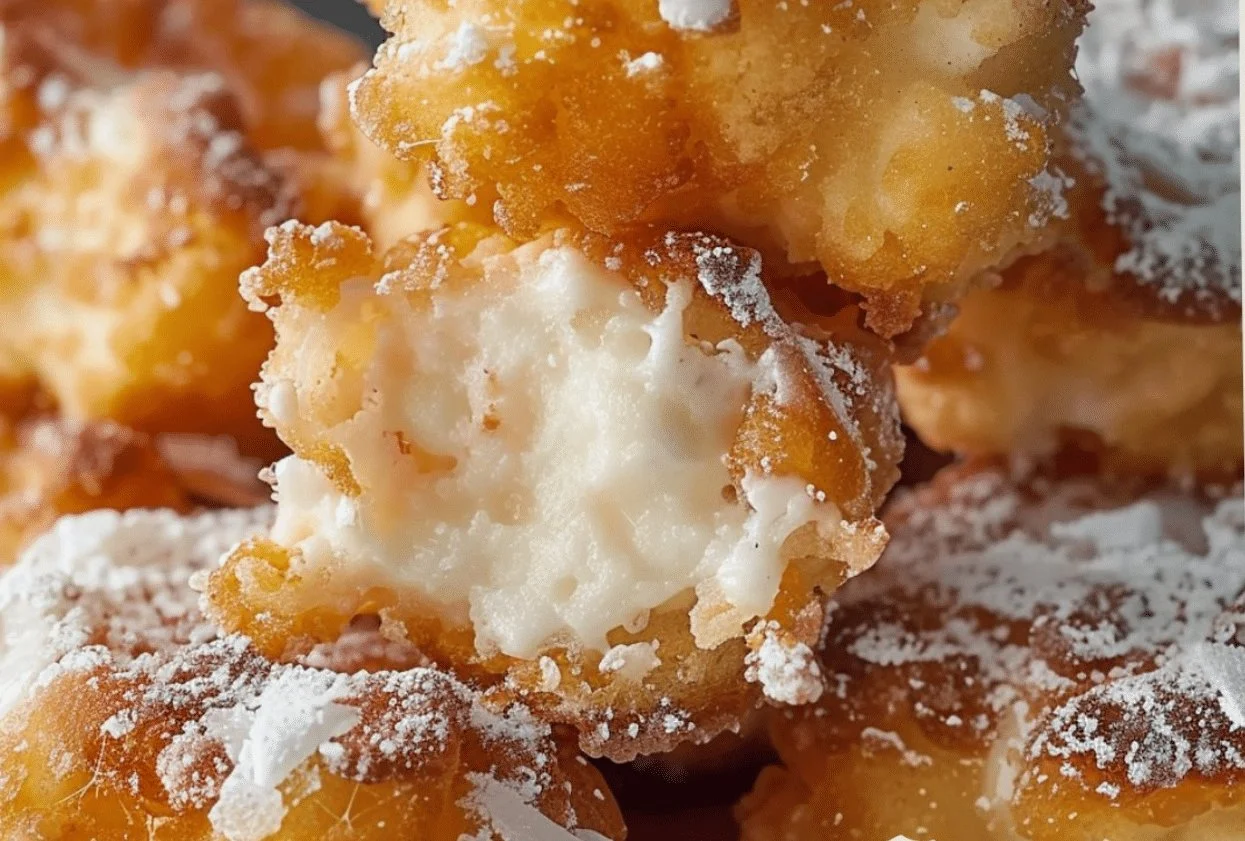 Delicious deep fried marshmallows served on a plate