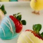 Easter chocolate-covered strawberries beautifully decorated for spring festivities.