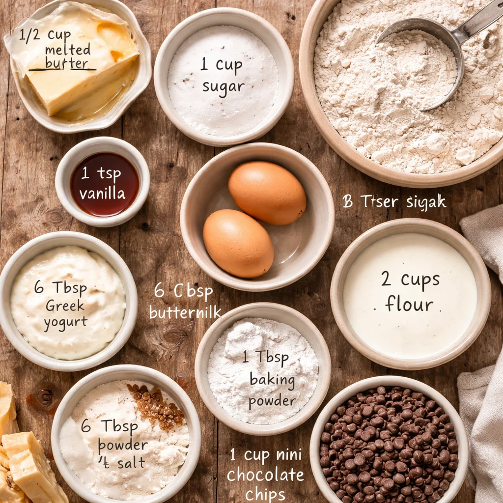 Fluffy Chocolate Chip Muffins