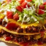 Homemade Taco Bell Mexican pizza topped with fresh ingredients and cheese