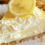 No-Bake Cream Cheese Lemonade Pie topped with lemon slices