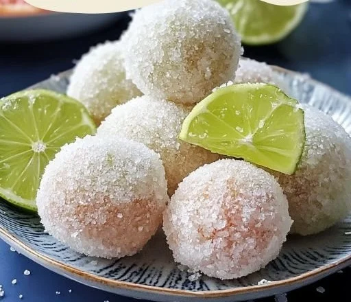 Delicious no-bake margarita balls ready to serve and enjoy at a party