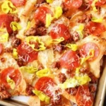 Old Chicago’s Italian Nachos served with fresh toppings and flavorful sauces.