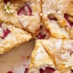 Delicious slice of the BEST French Strawberry Cake with fresh strawberries