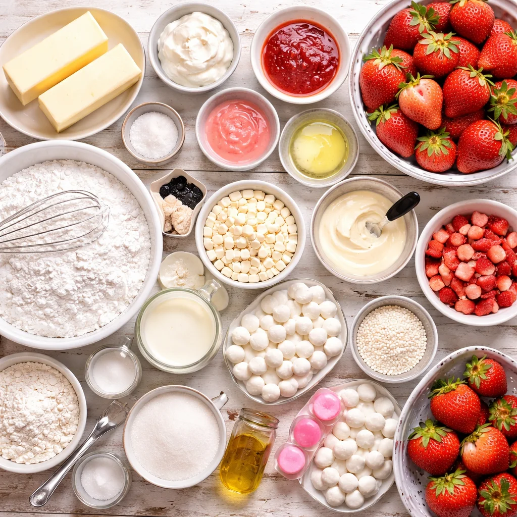 White Chocolate Covered Strawberry Cupcakes