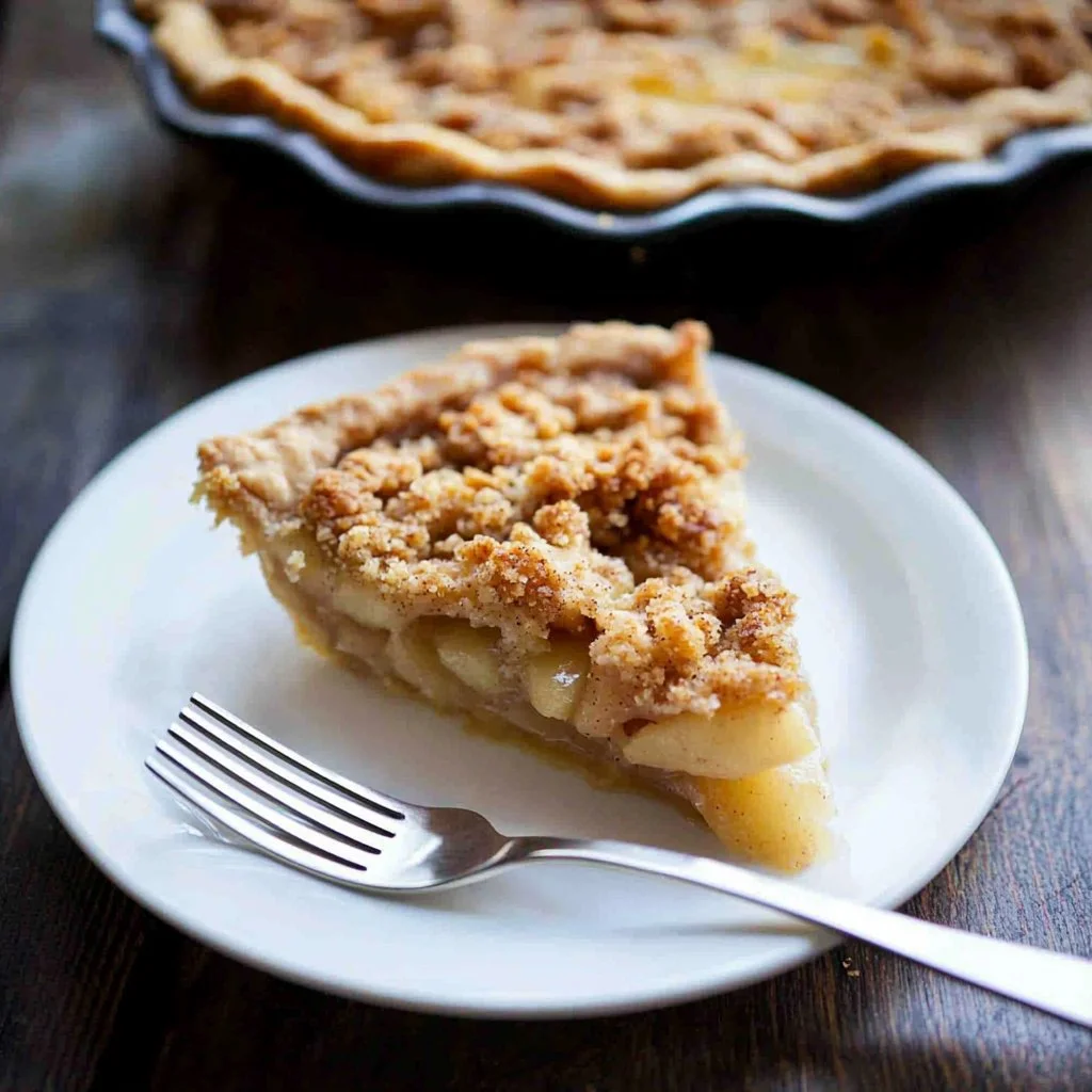 Delicious homemade Dutch Apple Pie with a golden crust and apple filling