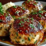 Delicious Garlic-Parmesan Meatloaf sliced and served with herbs