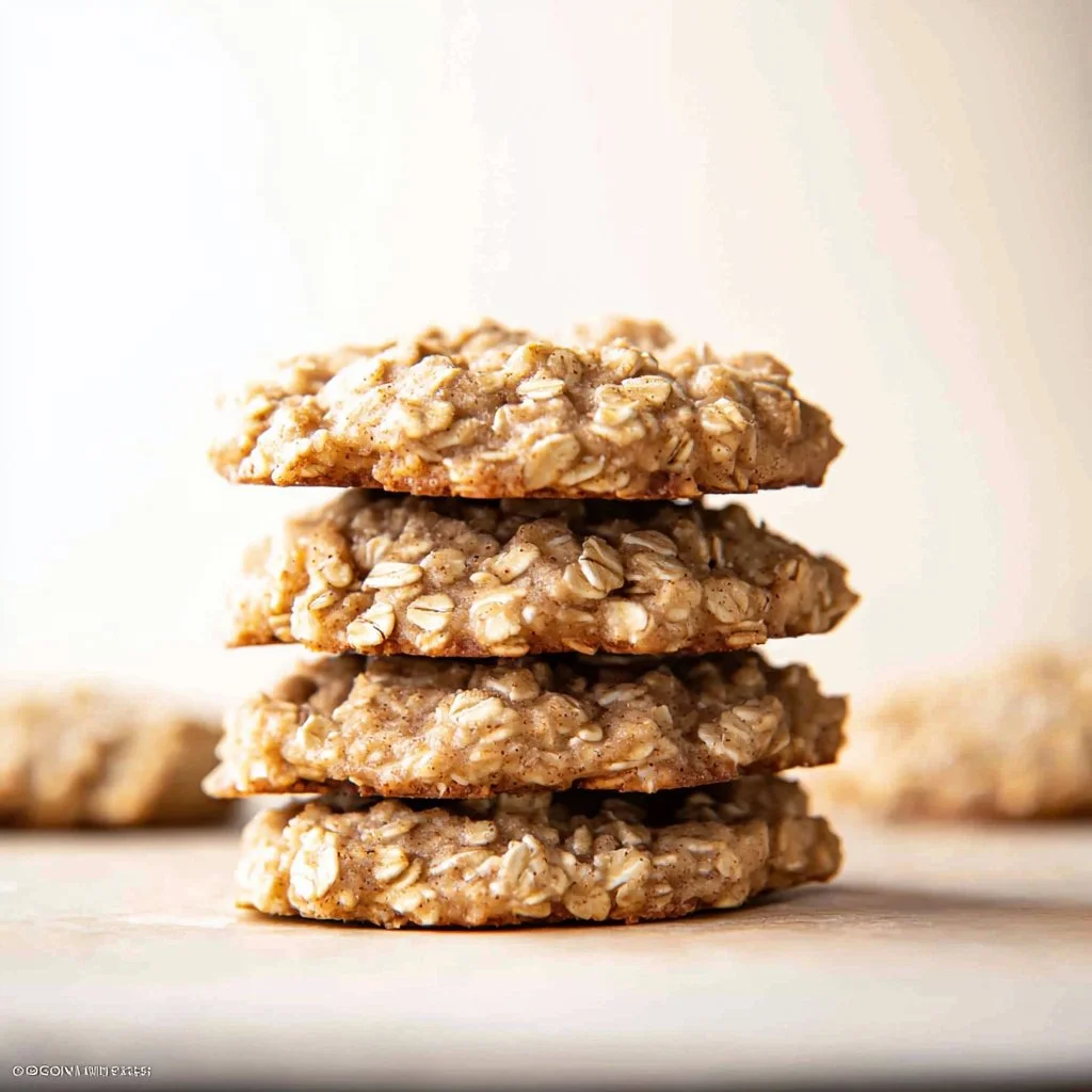 Delicious and healthy homemade oatmeal cookies on a rustic wooden table