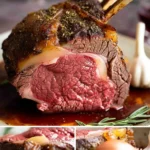 Delicious Prime Rib Roast cooked to perfection with herbs and spices