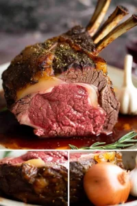 Delicious Prime Rib Roast cooked to perfection with herbs and spices